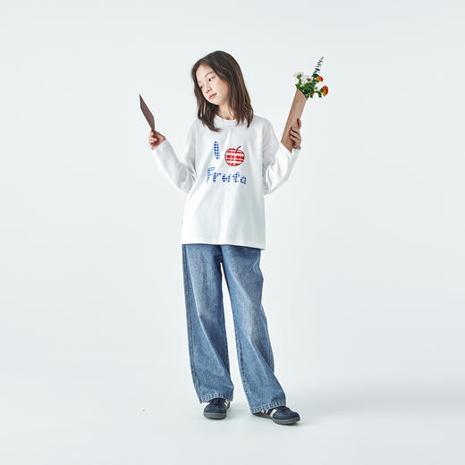 棵初2025秋季新款亲子中大女童纯棉长袖T恤格纹印花宽松百搭上衣 商品图1