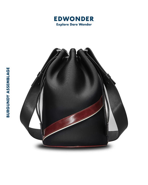 EdWxBA 爱德华 潜水料拼皮水桶包轻便防水侧背包(S) 商品图3