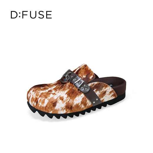 Dfuse迪芙斯2025秋季新款外穿拖鞋铆钉条带休闲勃肯鞋包头半拖女鞋DFD3110027 商品图6