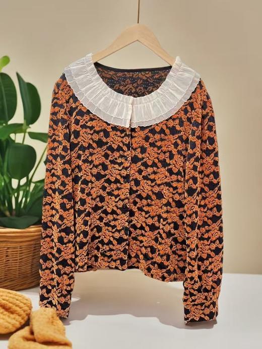 7.30秒杀~NO退【超值特卖】植绒提花长袖上衣（缺一粒扣）-喜出 商品图1