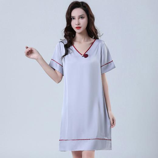 雀说睡衣大码女士夏季冰丝睡裙女夏天家居服AL260B 商品图6