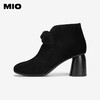 MIO米奥时装靴粗跟圆头拉链增高女靴马丁靴短筒靴子M255603043 商品缩略图1