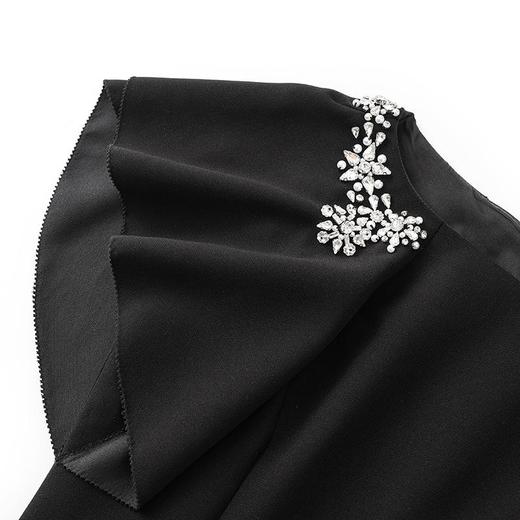 「高货wl」全新升级【铂金会员339/天猫459/差价120】(00059)洛诗琳高级感钉钻连衣裙2025夏季荷叶袖气质收腰显瘦裙子 商品图3