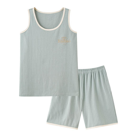 雀说睡衣女夏季无袖背心短裤两件套夏款纯棉家居服夏天可外穿ALF98012 商品图3