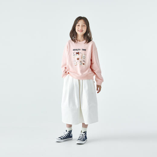 棵初25年秋季新款亲子中大女童圆领宽松卫衣童趣原创印花休闲上衣 商品图4
