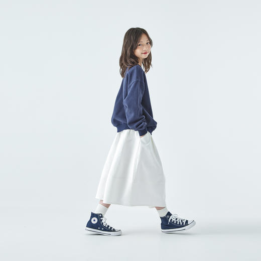 棵初2025年秋季新款亲子中大女童花苞半裙简约气质纯棉白色牛仔裙 商品图4