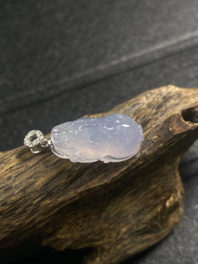 【FC0082】18K金镶嵌翡翠冰紫貔貅吊坠 玉质细腻起胶 完美 款式精美