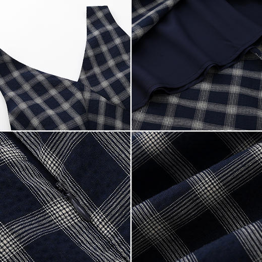 女装毛织外披配肌理格纹收腰长裙-225S5231007 商品图2