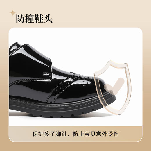 ANNIL/安奈儿男女童百搭休闲耐磨素面胶粘休闲皮鞋HM5302475 商品图4