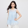 【07/30新品6.5折】熙世界淡人穿搭荷叶摆无袖衬衫女夏日新款设计感宽松圆领背心上衣 商品缩略图4