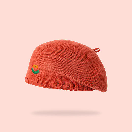 迷你巴拉女童针织贝雷帽美拉德宝宝毛线帽经典百搭春秋冬款 商品图2