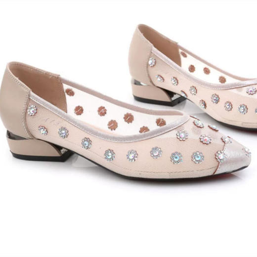 丁摩 烫钻镂空女网鞋新款夏季镂空单鞋女平底透气凉鞋软底鞋子5ZF-8066 商品图5