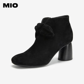 MIO米奥时装靴粗跟圆头拉链增高女靴马丁靴短筒靴子M255603043