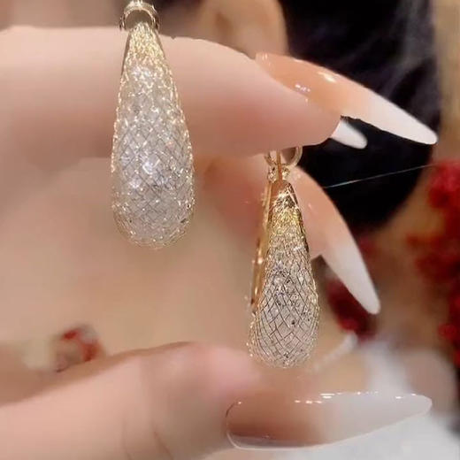 雀说 复古港风轻奢镂空网状气质个性耳环 商品图2