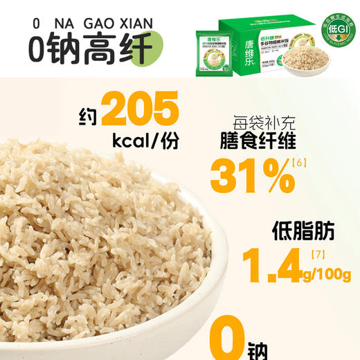 唐维乐低升糖多谷物粗粮米饭高膳食纤维 GI≤55 低脂肪600g 商品图1