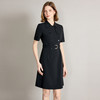 IWY/高端职场通勤黑色风衣款连衣裙气质双排扣收腰西装裙女Q1328 商品缩略图3