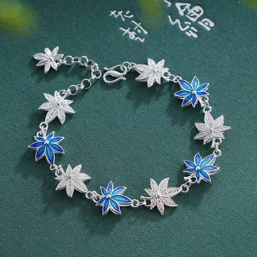 子佩集S990银【枫光旖旎】手链【DSSL002】纯银花丝珐琅彩枫叶原创作品2506 商品图9