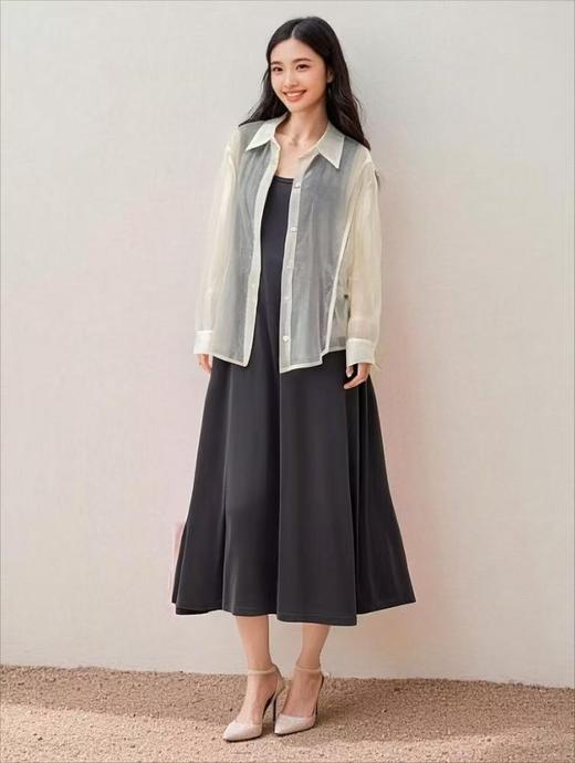 套装【MYBL】8633 75%天丝➕70%超舒服黏胶纤维新中式天丝衬衫两件套-喜出 商品图1