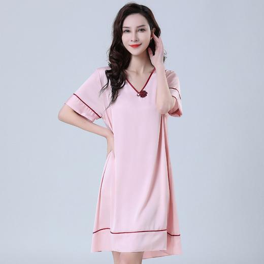 雀说睡衣大码女士夏季冰丝睡裙女夏天家居服AL260B 商品图0