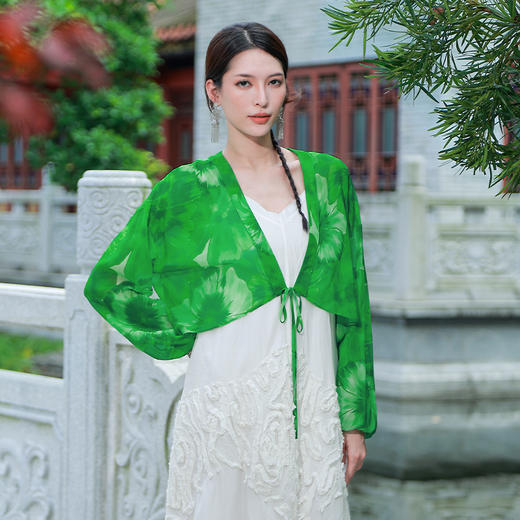 【春夏百搭】柳绿盼花印花薄开衫 | 清新防晒飘逸遮阳 商品图1