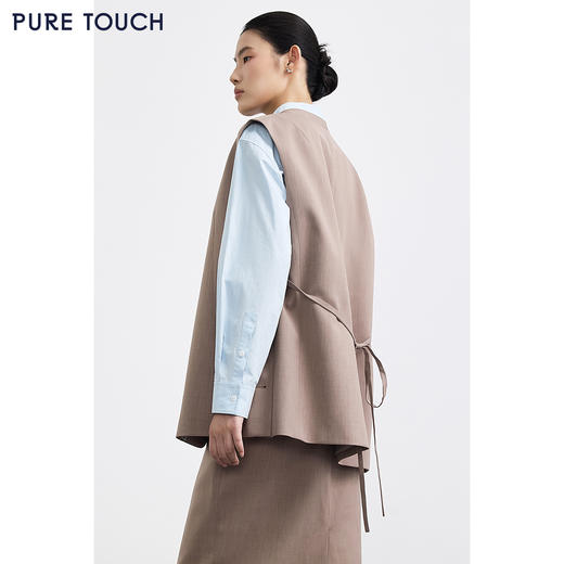 PURE TOUCH浅棕色无袖西装马甲 商品图3
