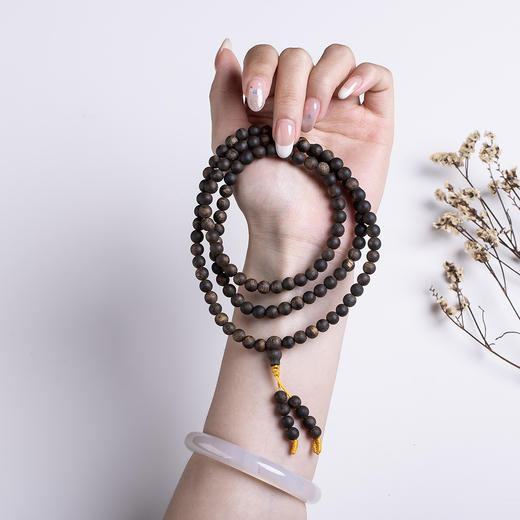 XY0490沉香沉水级6mm108佛珠素串手链 商品图7