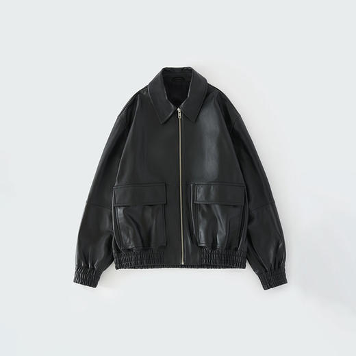 STUDIO NICHOLSON JACKETS LEATHER BOMBER 男装廓形羊皮空军夹克 商品图3