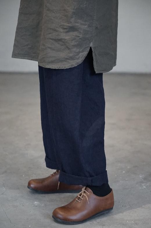 Manuelle Guibal 深蓝麻质阔腿裤 商品图1