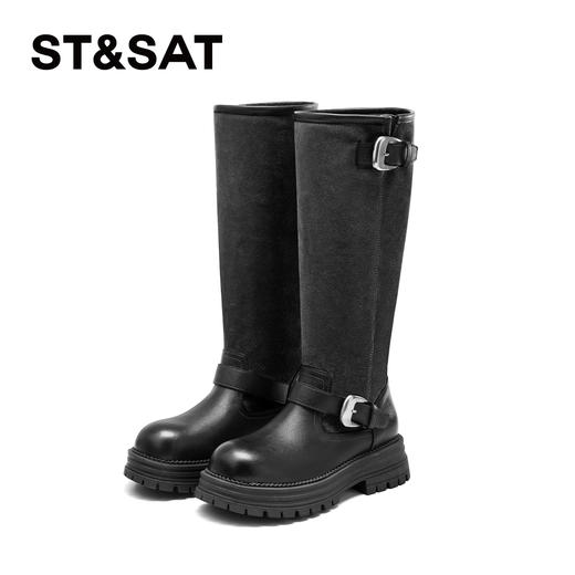 【筒高可选】星期六复古英伦风双扣带骑士长靴SSD3117C49/SSD3116C48 商品图13