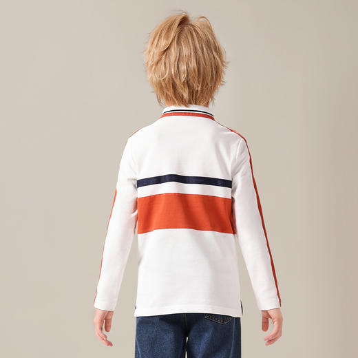 【英氏】【5A抑菌+弹性莱卡】【140-170】男童春秋长袖POLO衫 商品图3