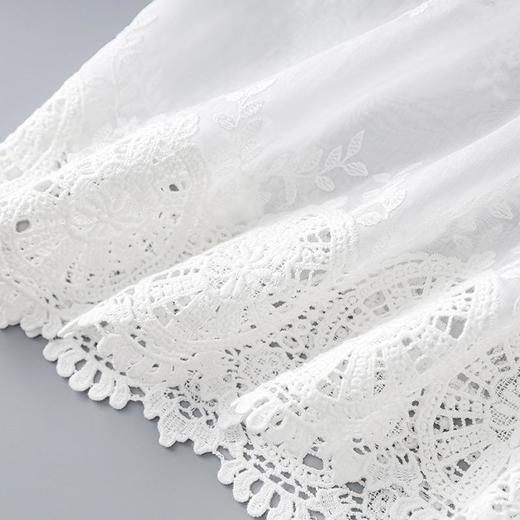 「高货wl」全新升级【铂金会员367/天猫499/差价132】(99611)洛诗琳重磅高货镂空刺绣无袖上衣大摆度假风长裙两件套装 商品图3