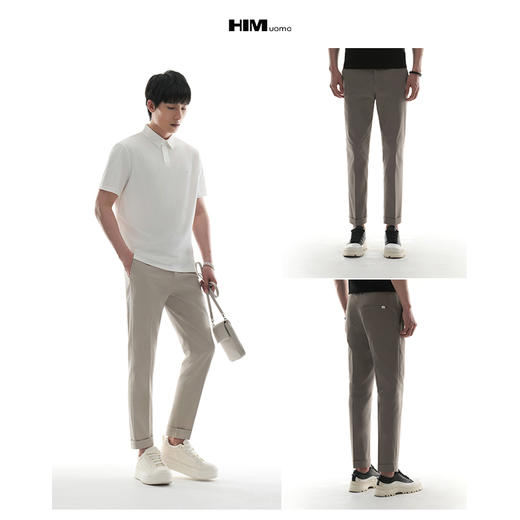 HIM漢崇 简约舒适透气男士九分裤斯文百搭通勤休闲裤 2026春季 商品图3