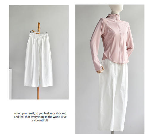 丁摩 【八分氧气裤】 宽松休闲女夏新高腰显瘦小个子阔腿裤子5ZF-378 商品图6