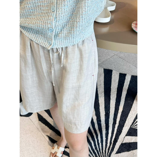 2507501    亚麻系带 中裤（4分裤） 商品图5