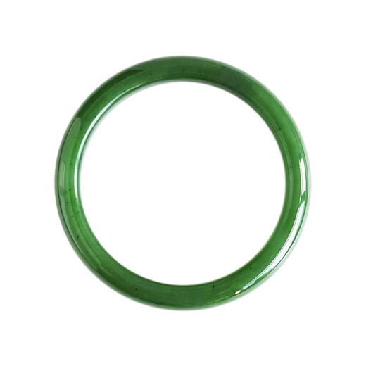 【天然正品】天然细腻无裂纹59.5号菠菜绿碧玉手镯（皆取最大值）女士现售价：1980！310325AH39 商品图0