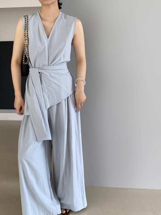 裁缝学苑AS544系带不规则V领无袖衬衫纸样阔腿裤套装打版图 商品图2