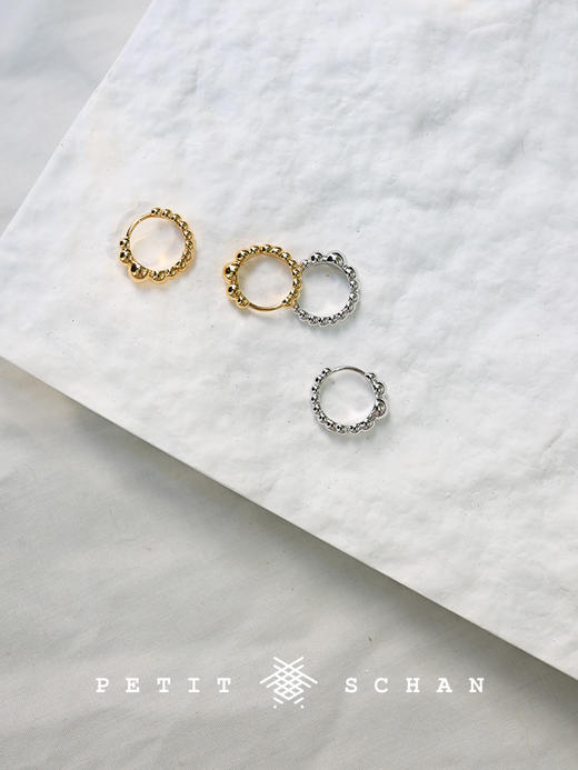 3000积分兑换 PETIT SCHAN小闪 大珠小珠落玉盘   925银圆珠耳环 商品图3