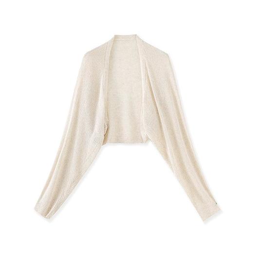 「高货wl」全新升级【铂金会员146/天猫199/差价53】(01555)洛诗琳时尚蝙蝠袖立体镂空上衣2025夏季天丝亚麻纱防晒衫 商品图4