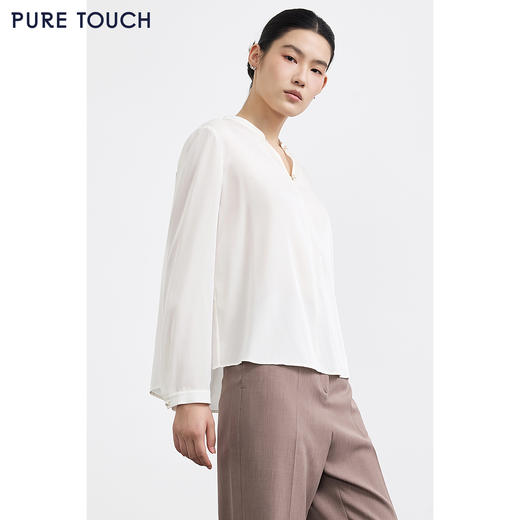 PURE TOUCH优雅通勤必备真丝衬衫女桑蚕丝透气显瘦 商品图3