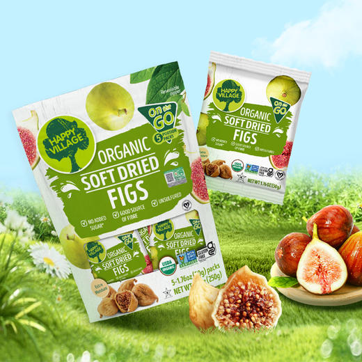 Happy Village 有机无花果干/有机杏干 土耳其原装进口 饱满大颗 肉质软糯 250g/袋 商品图0