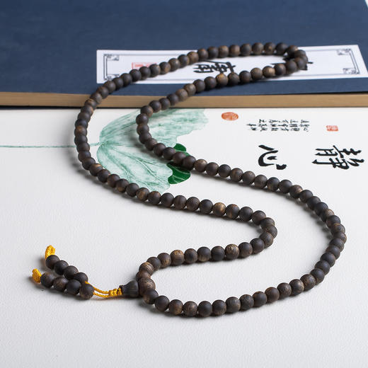 XY0490沉香沉水级6mm108佛珠素串手链 商品图1