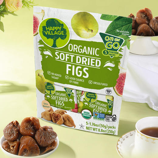 Happy Village 有机无花果干/有机杏干 土耳其原装进口 饱满大颗 肉质软糯 250g/袋 商品图1