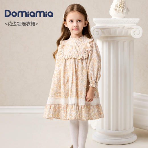 Domiamia梭织长袖花边领连衣裙 商品图1