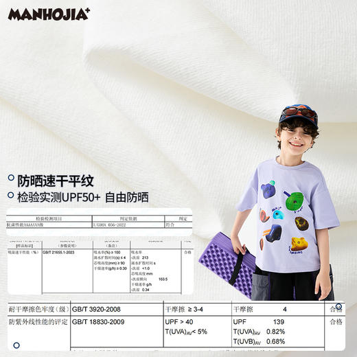 漫画家【抗菌攀岩T】儿童T恤吸湿速干抗菌防晒运动训练攀岩T男女 商品图3