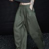 老钱风松针绿阔腿裤 天然苎麻纤维 轻薄透气显瘦 宽松阔腿裤版型 商品缩略图0