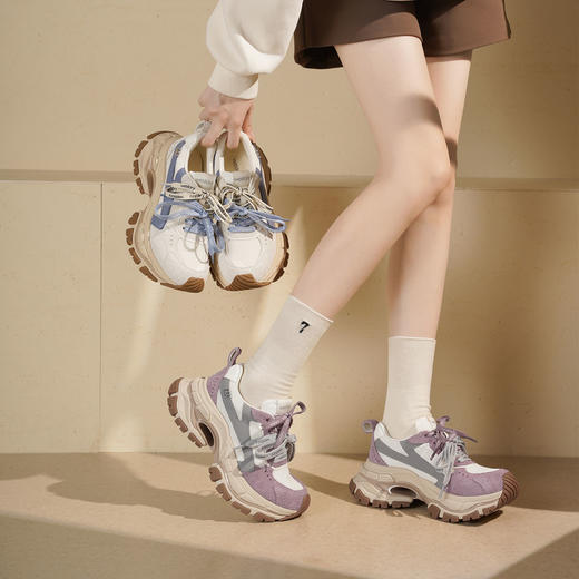 Westory2025年秋季厚底老爹鞋撞色休闲运动鞋W25CM75831 商品图4