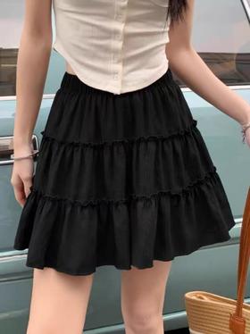 7.7清货，能接受不退拍【超值特卖】木耳边甜美蛋糕裙短裙-喜出