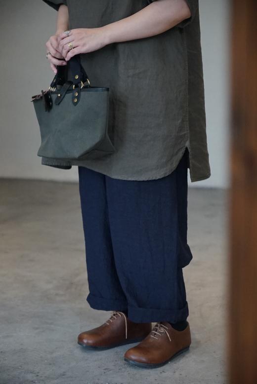 Manuelle Guibal 深蓝麻质阔腿裤 商品图2