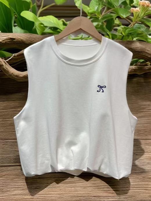 7.30秒杀~NO退【超值特卖】55792花苞款蝴蝶结刺绣背心（微脏）-喜出 商品图2