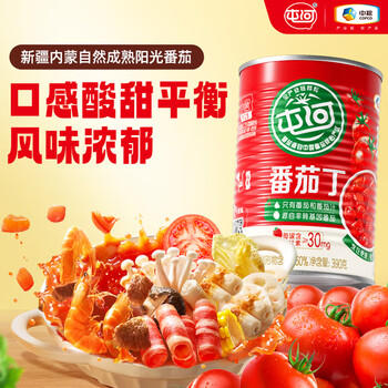 屯河 番茄丁390g*12罐 配料新鲜0添加剂番茄罐头西红柿块番茄酱整箱 /粮油调味 /调味品 /西式酱料 商品图3